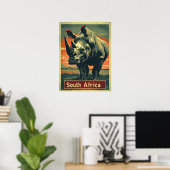 Rhino Südafrika Vintag Poster (Heimbüro)