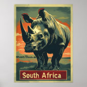 Rhino Südafrika Vintag Poster (Vorne)