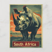 Rhino Südafrika Vintag Postkarte (Vorderseite)