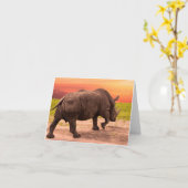 Rhino Sunset Karte (Gelbe Blume)