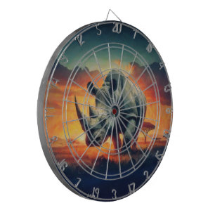 Rhino Sunset Safari Dartscheibe