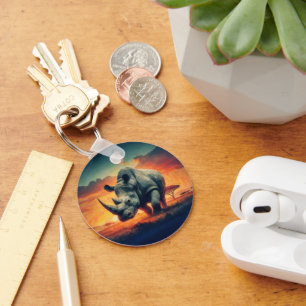 Rhino Sunset Safari Schlüsselanhänger