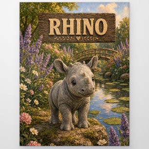 Rhino süßes Baby-Geschichtsbuch-Nursery-Tier Postkarte
