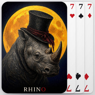 Rhino Top Hat Gothic Surreal Spielkarten