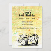 Rhino Tree Silhouette Einladung (Vorderseite)