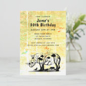 Rhino Tree Silhouette Einladung (Stehend Vorderseite)