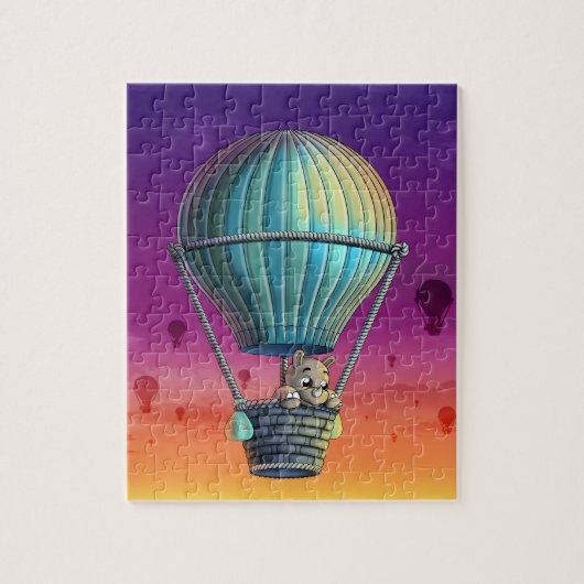 Rhino und Heißluftballon Puzzle (Vertikal)