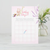 Rhino Unicorn Kindermädchen Dusche Bingo Einladung (Stehend Vorderseite)