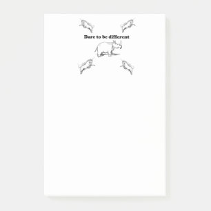 Rhino unter Unicorns wagen es, einen anderen Carto Post-it Klebezettel