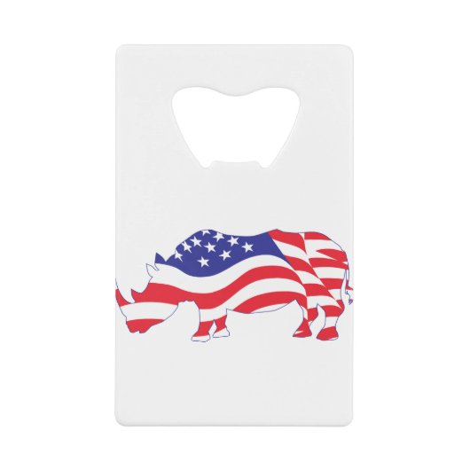 Rhino-USA-Flagge Geldbeutel Flaschenöffner (Vorderseite)