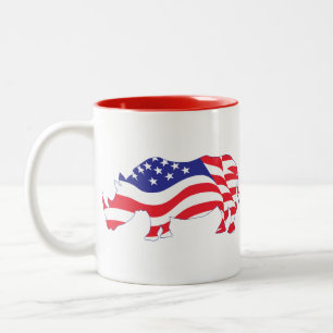Rhino-USA-Flagge Zweifarbige Tasse