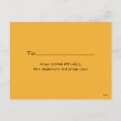 Rhino Valentine's Day Classroom Card Feiertagspostkarte (Rückseite)