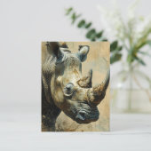 Rhino Vintag Postkarte (Stehend Vorderseite)