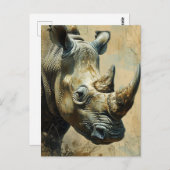 Rhino Vintag Postkarte (Vorne/Hinten)