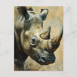 Rhino Vintag Postkarte
