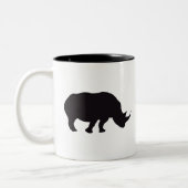 Rhino-Vintager hölzerner Stich Zweifarbige Tasse (Links)