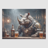 Rhino Warrior Drink Beer #2 - Decoupage - Seidenpapier (Vorderseite)