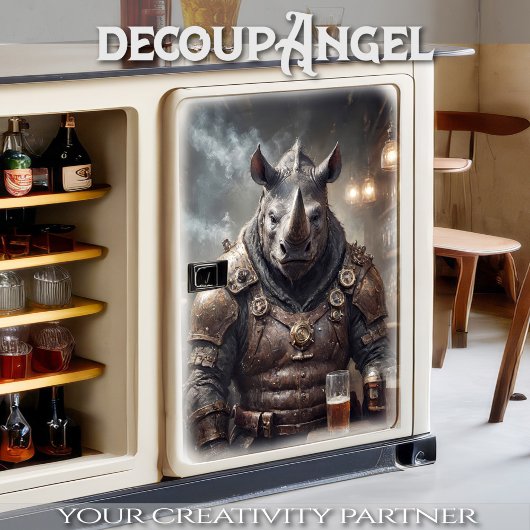 Rhino Warrior Drink Ber - Decoupage - Seidenpapier