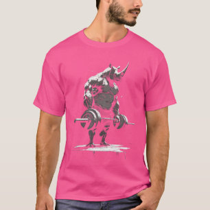 Rhino Weightlift Powerlift Beast Gym Gear Wo T-Shirt