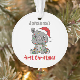 Rhino Weihnachten Winterbabys erste Weihnachten Ornament