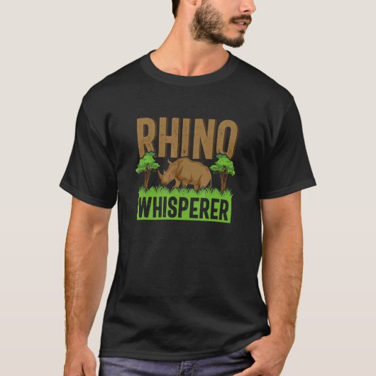 Rhino Whisperer Rhinoceros Wild Animal T-Shirt (Vorderseite)