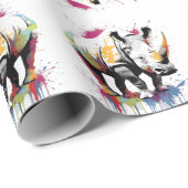 Rhino Wildlife & Nature Water Color Set Geschenkpapier (Rolleneckpunkt)