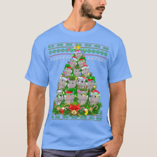 Rhino Xmas Leuchtturm Santa Rhino Ugly Christma T-Shirt