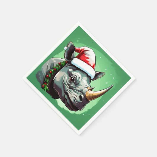 Rhino Xmas Serviette (Ecke)