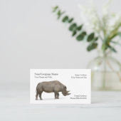 Rhino Zoologist Business Card Visitenkarte (Stehend Vorderseite)