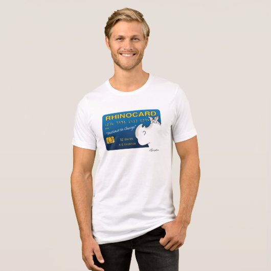 RHINOCARD: INSTINCT TO CHARGE by Sandra Boynton Tri-Blend Shirt (Vorderseite voll)