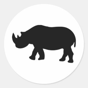 Rhinoceros-Abbildung Runder Aufkleber
