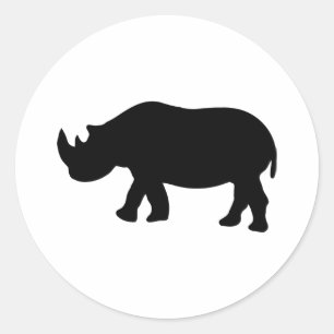 Rhinoceros-Abbildung Runder Aufkleber