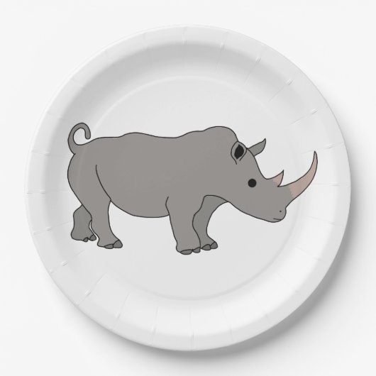 Rhinoceros Africa Animal Pappteller (Vorderseite)