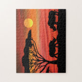 Rhinoceros African Sunset Puzzle (Vertikal)