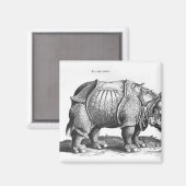 Rhinoceros, aus "Historia Animalium" Magnet (Vorderseite/Rückseite)
