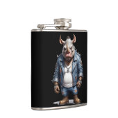 Rhinoceros Biker Rebel bei Lederjacket Cool Flachmann (Rechts)