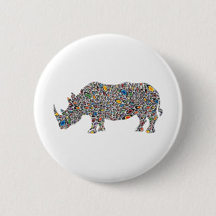 Rhinoceros-Cheetah Button