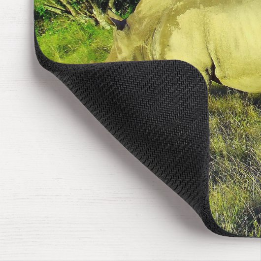 Rhinoceros Couple Wildlife Fotografy Mousepad (Ecke)