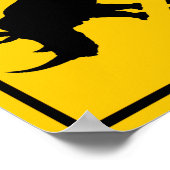 Rhinoceros Crossing Highway-Zeichen Poster (Ecke)