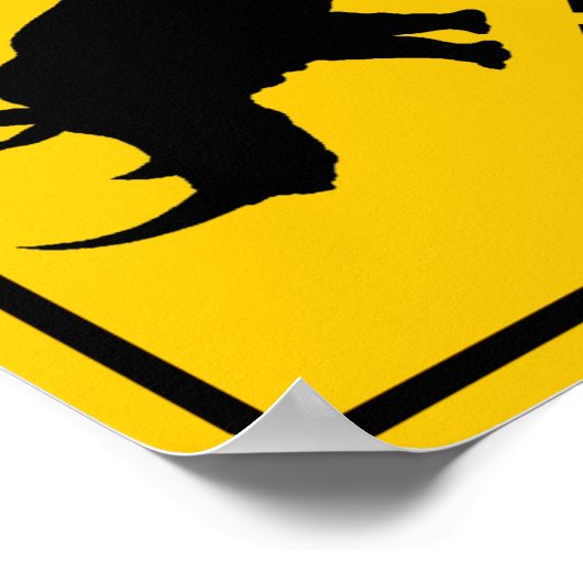 Rhinoceros Crossing Highway-Zeichen Poster (Ecke)