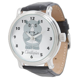 Rhinoceros-Design personalisiert Armbanduhr