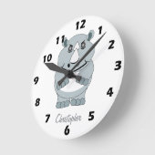 Rhinoceros-Design personalisiert Runde Wanduhr (Winkel)