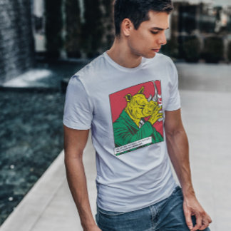 Rhinoceros Drink Tierisches Comic T-Shirt