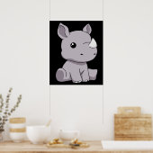Rhinoceros gibt Kindern Rhino Geschenke Rhinoceros Poster (Küche)
