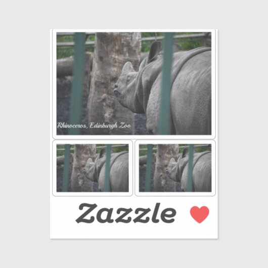Rhinoceros, großartigere Rhinozeros im Zoo von Edi Aufkleber (Blatt)