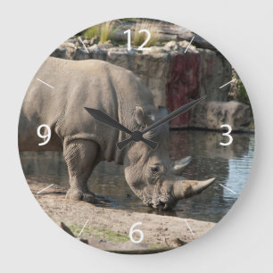 Rhinoceros Große Wanduhr