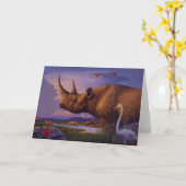 Rhinoceros Grußkarte Karte (Gelbe Blume)