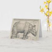 Rhinoceros, Holzschnitt von Albrecht Durer Karte (Gelbe Blume)