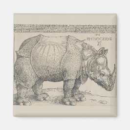 Rhinoceros, Holzschnitt von Albrecht Durer Magnet