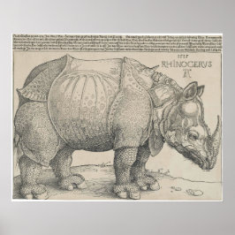 Rhinoceros, Holzschnitt von Albrecht Durer Poster
